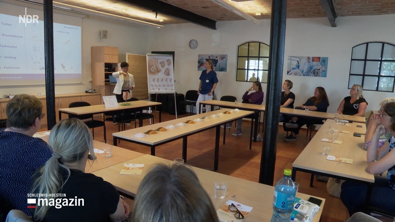 A MammaCare breast self-exam workshop in Germany